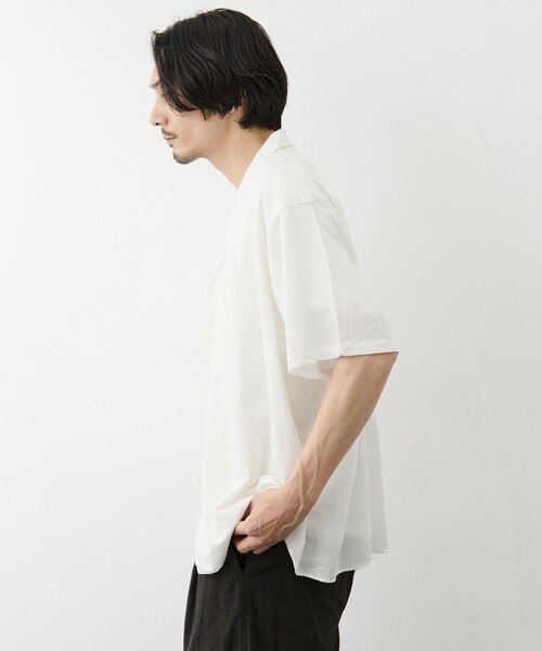 GOOD PEOPLE GOOD STITCHING GOOD PRODUCT(グッドピープルグッドスティッチンググッドプロダクト)の「【GOOD PEOPLE GOOD STITCHING GOOD PRODUCT/グッドピープルグッドスティッチンググッドプロダクト】Double Front Half Sleeve Shirt(シャツ/ブラウス・メンズ・ホワイト/ブルー・S/M)」の12枚目の写真
