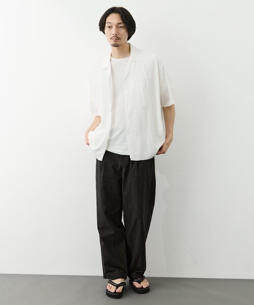 GOOD PEOPLE GOOD STITCHING GOOD PRODUCT(グッドピープルグッドスティッチンググッドプロダクト)の「【GOOD PEOPLE GOOD STITCHING GOOD PRODUCT/グッドピープルグッドスティッチンググッドプロダクト】Double Front Half Sleeve Shirt(シャツ/ブラウス・メンズ・ホワイト/ブルー・S/M)」の14枚目の写真