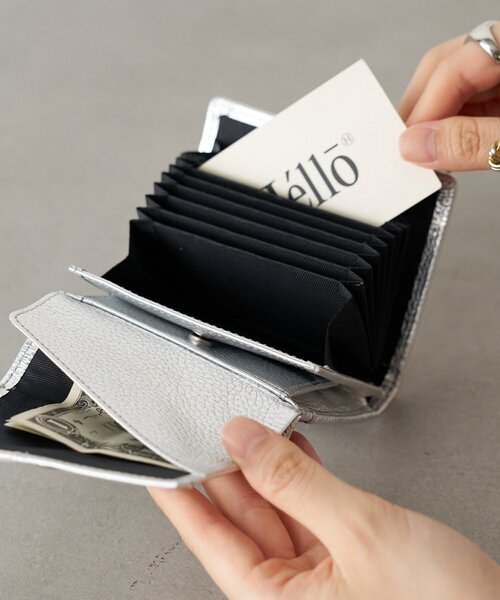 BIRTHDAY BAR(バースデイバー)の「本革ジャバラ三つ折り財布(財布・レディース・シルバー/ブラック・0)」の9枚目の写真