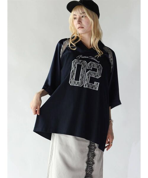 :ETHROF(イーサオブ)の「RACE NUMBERING GAME SHIRT(Tシャツ/カットソー・レディース・オフホワイト/ブラック/ネイビー・FREE)」の21枚目の写真