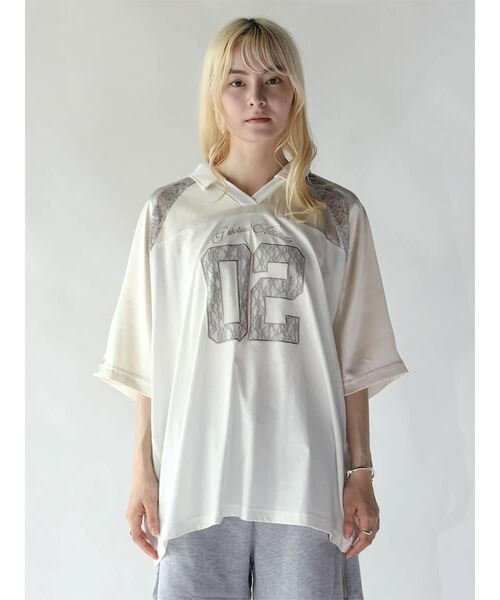 :ETHROF(イーサオブ)の「RACE NUMBERING GAME SHIRT(Tシャツ/カットソー・レディース・オフホワイト/ブラック/ネイビー・FREE)」の9枚目の写真