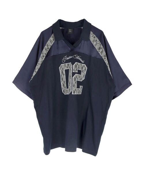 :ETHROF(イーサオブ)の「RACE NUMBERING GAME SHIRT(Tシャツ/カットソー・レディース・オフホワイト/ブラック/ネイビー・FREE)」の6枚目の写真