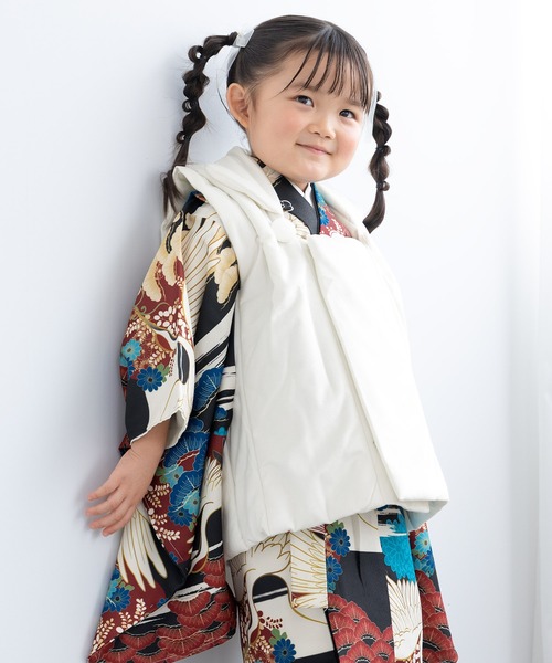 SOUBIEN（ソウビエン）の「【floro by SOUBIEN】3歳女の子用七五三セット（被布コート/着物/襦袢/草履/巾着）（着物・キッズ・ライトパープル/ホワイト系その他/ホワイト×レッド/オフホワイト/クリーム/サンドベージュ/ホワイト×パープル/ブラック×ピンク/ブラック系/ホワイト系/ホワイト系その他2/ネイビー系2/ネイビー系1/ピンク系/ローズ系/レッド系/パイングリーン系/グリーン系/ベージュ系/ライトグレー系/アイボリー/マスタード/スカイブルー系・ONE SIZE）」の8枚目の写真