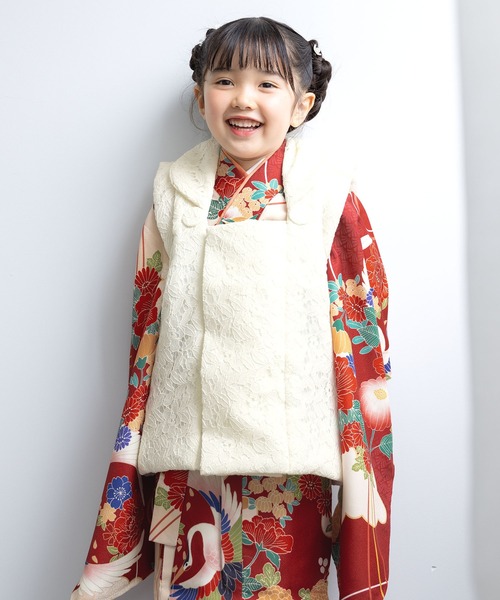 SOUBIEN（ソウビエン）の「【floro by SOUBIEN】3歳女の子用七五三セット（被布コート/着物/襦袢/草履/巾着）（着物・キッズ・ライトパープル/ホワイト系その他/ホワイト×レッド/オフホワイト/クリーム/サンドベージュ/ホワイト×パープル/ブラック×ピンク/ブラック系/ホワイト系/ホワイト系その他2/ネイビー系2/ネイビー系1/ピンク系/ローズ系/レッド系/パイングリーン系/グリーン系/ベージュ系/ライトグレー系/アイボリー/マスタード/スカイブルー系・ONE SIZE）」の22枚目の写真