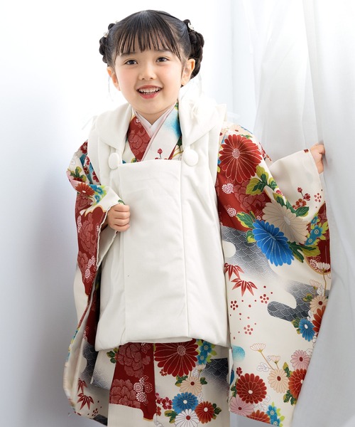 floro by SOUBIEN】3歳女の子用七五三セット（被布コート/着物/襦袢