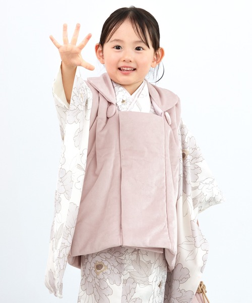 SOUBIEN（ソウビエン）の「【floro by SOUBIEN】3歳女の子用七五三セット（被布コート/着物/襦袢/草履/巾着）（着物・キッズ・ライトパープル/ホワイト系その他/ホワイト×レッド/オフホワイト/クリーム/サンドベージュ/ホワイト×パープル/ブラック×ピンク/ブラック系/ホワイト系/ホワイト系その他2/ネイビー系2/ネイビー系1/ピンク系/ローズ系/レッド系/パイングリーン系/グリーン系/ベージュ系/ライトグレー系/アイボリー/マスタード/スカイブルー系・ONE SIZE）」の12枚目の写真