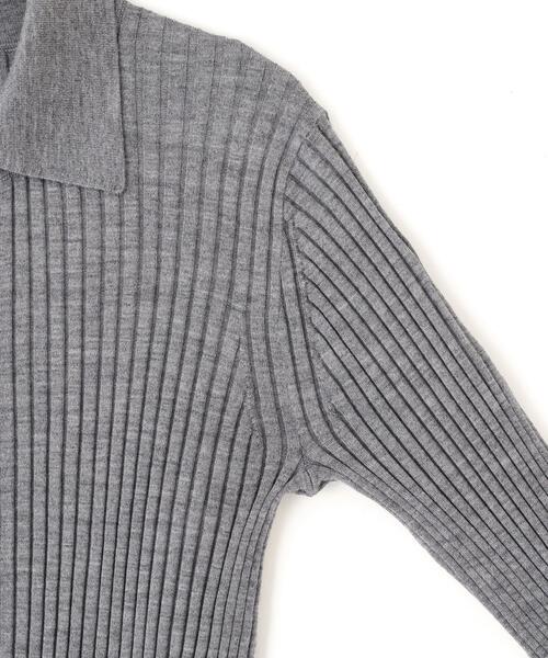 YLEVE(イレーヴ)の「YLEVE / WOOL SILK CASHMERE RIB KNIT POLO(ニット/セーター・レディース・レッド/グレー/ブルー・1)」の8枚目の写真