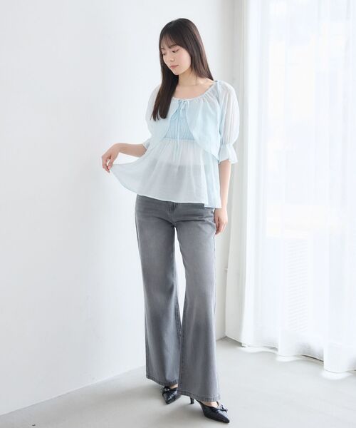 RETRO GIRL(レトロガール)の「ボレロ×キャミビスチェSET(シャツ/ブラウス・レディース・ブルー/ホワイト系その他/ナチュラル・FREE)」の21枚目の写真