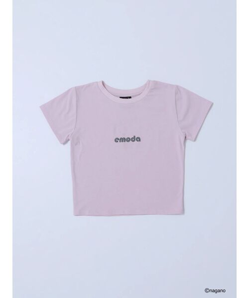 EMODA(エモダ)の「【ちいかわ】ラインストーンミニTシャツ(Tシャツ/カットソー・レディース・ブラウン/ブラック/ピンク/グレー・FREE)」の1枚目の写真