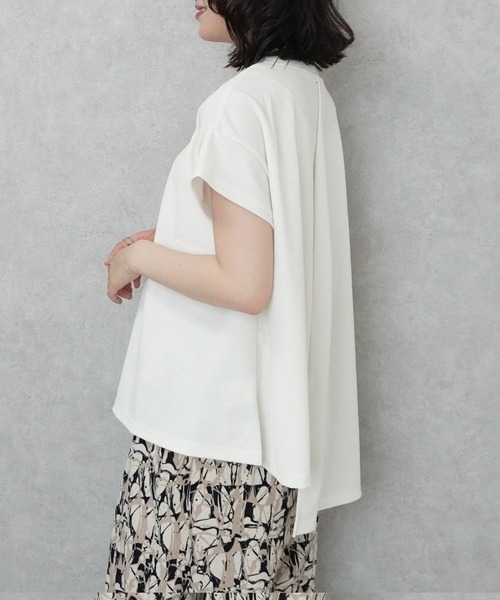 SELECT LEVERY(セレクトリベリー)の「細リブイレギュラープルオーバー(Tシャツ/カットソー・レディース・ブラック/チャコール/アイボリー・FREE)」の6枚目の写真