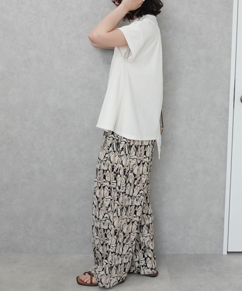 SELECT LEVERY(セレクトリベリー)の「細リブイレギュラープルオーバー(Tシャツ/カットソー・レディース・ブラック/チャコール/アイボリー・FREE)」の7枚目の写真