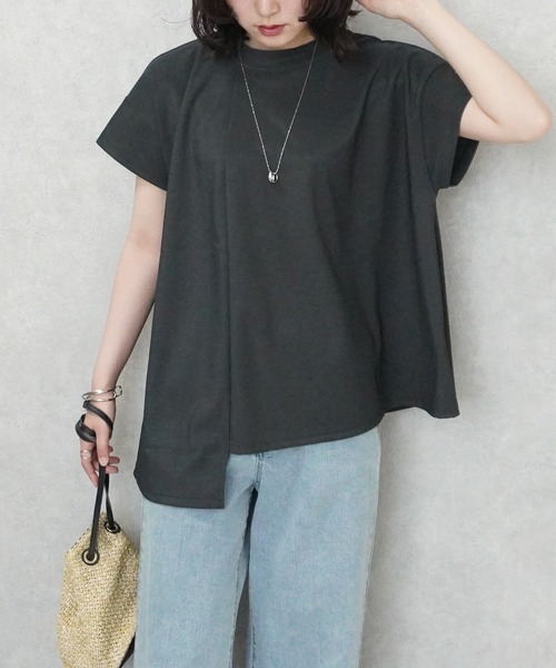 SELECT LEVERY(セレクトリベリー)の「細リブイレギュラープルオーバー(Tシャツ/カットソー・レディース・ブラック/チャコール/アイボリー・FREE)」の11枚目の写真