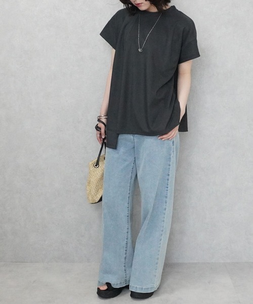 SELECT LEVERY(セレクトリベリー)の「細リブイレギュラープルオーバー(Tシャツ/カットソー・レディース・ブラック/チャコール/アイボリー・FREE)」の12枚目の写真