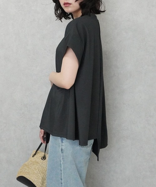 SELECT LEVERY(セレクトリベリー)の「細リブイレギュラープルオーバー(Tシャツ/カットソー・レディース・ブラック/チャコール/アイボリー・FREE)」の14枚目の写真