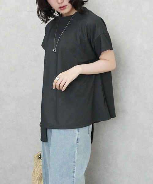 SELECT LEVERY(セレクトリベリー)の「細リブイレギュラープルオーバー(Tシャツ/カットソー・レディース・ブラック/チャコール/アイボリー・FREE)」の15枚目の写真