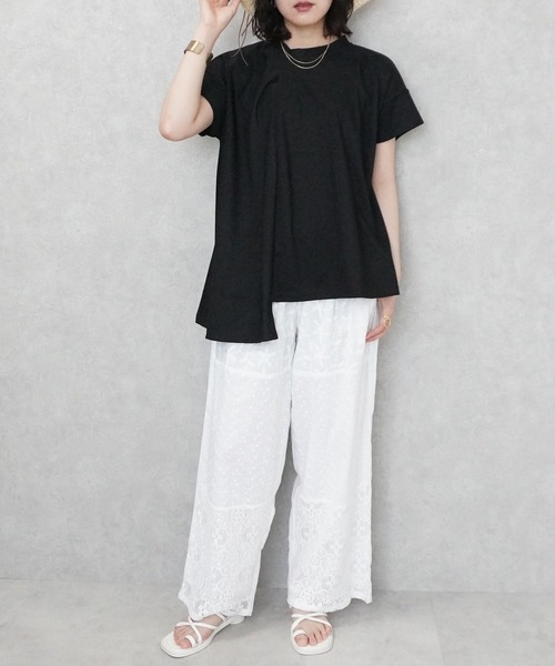 SELECT LEVERY(セレクトリベリー)の「細リブイレギュラープルオーバー(Tシャツ/カットソー・レディース・ブラック/チャコール/アイボリー・FREE)」の19枚目の写真