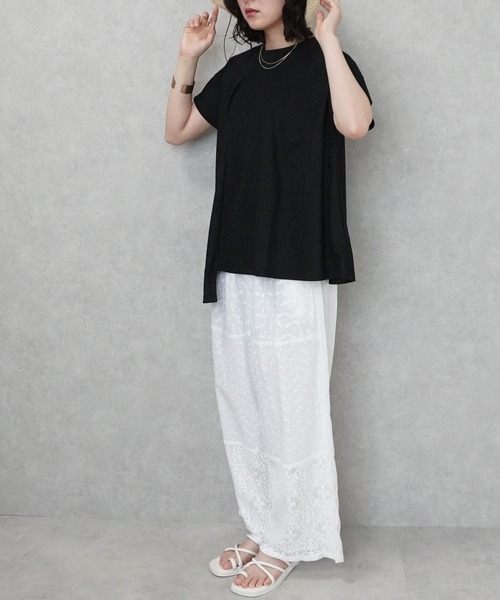 SELECT LEVERY(セレクトリベリー)の「細リブイレギュラープルオーバー(Tシャツ/カットソー・レディース・ブラック/チャコール/アイボリー・FREE)」の20枚目の写真