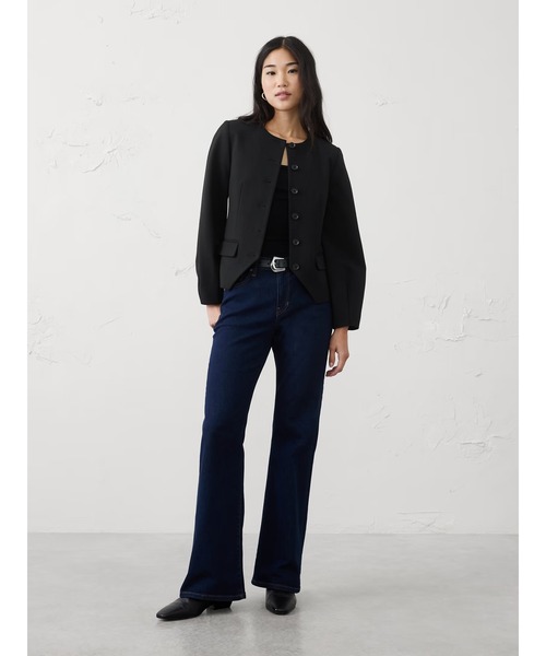BANANA REPUBLIC FACTORY STORE(バナナリパブリック ファクトリーストア)の「BANANA REPUBLIC FACTORY STORE ポンチ ノーカラーブレザー(テーラードジャケット・レディース・ブラック/ブラウン・8/6/0/2/4)」の6枚目の写真