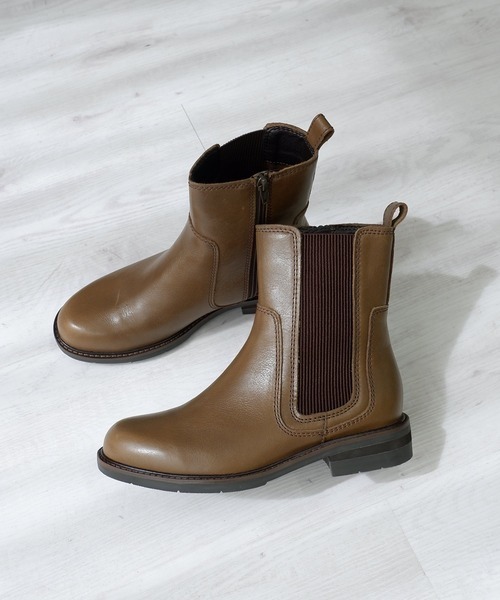 MODE KAORI(モードカオリ)の「【本革】【3E】サイドゴアミドルブーツ/6713(ブーツ・レディース・ダークブラウン/ブラック/オリーブ・23.5cm/23cm/22.5cm/24cm)」の3枚目の写真