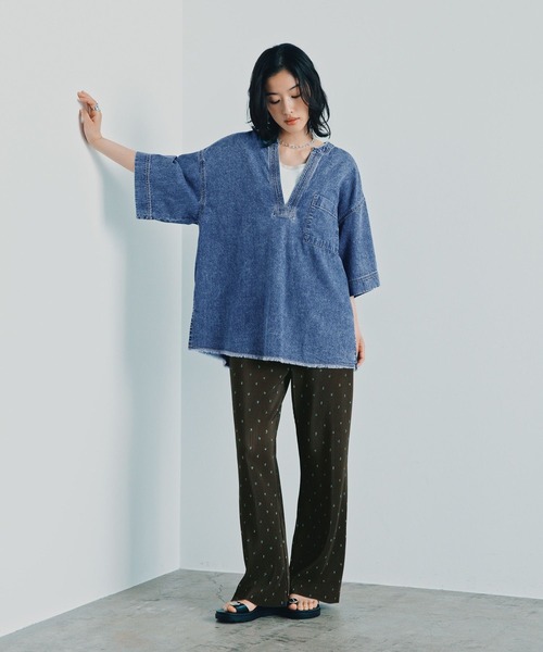 LEPSIM(レプシィム)の「プリーツイージー柄パンツ 1017585(その他パンツ・レディース・ブラウン/グレイッシュベージュ/ドット・FREE)」の4枚目の写真