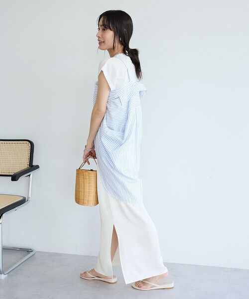 CRAFT STANDARD BOUTIQUE(クラフトスタンダードブティック)の「ロゴ刺繍入ストライプオーバーサイズシャツ(シャツ/ブラウス・レディース・ホワイト/ライトイエロー/サックスブルー・FREE)」の16枚目の写真