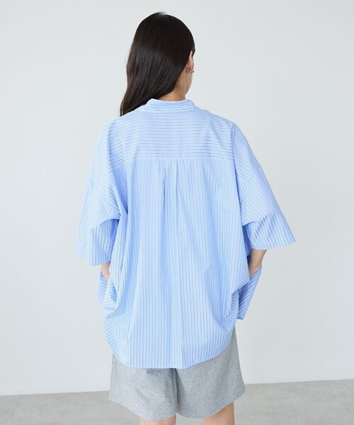 CRAFT STANDARD BOUTIQUE(クラフトスタンダードブティック)の「ロゴ刺繍入ストライプオーバーサイズシャツ(シャツ/ブラウス・レディース・ホワイト/ライトイエロー/サックスブルー・FREE)」の18枚目の写真