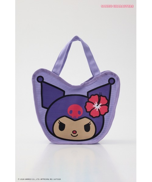 RODEO CROWNS WIDE BOWL(ロデオクラウンズワイドボウル)の「(サンリオキャラクターズ)フェイストート(トートバッグ・レディース・ピンク/オフホワイト/パープル/ブラック・FREE)」の1枚目の写真