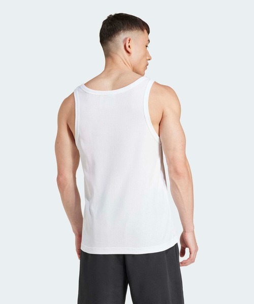 adidas(アディダス)の「トレフォイル エッセンシャルズ タンクトップ / アディダスオリジナルス adidas Originals(タンクトップ・メンズ・ホワイト・XX-LARGE/3XL/LARGE/X-SMALL/X-LARGE/MEDIUM/SMALL)」の2枚目の写真