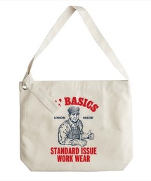 Ol' Basics(オール・ベーシックス) ショルダーバッグ キャンバス ワーカーイラスト ロゴ プリント 鞄 BAG アメカジ メンズ レディース ユニセックス