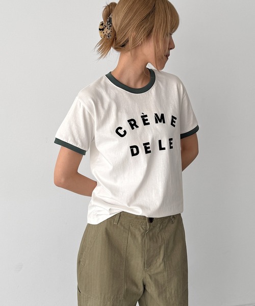 CANAL JEAN(キャナルジーン)の「El mar CREME DELE リンガーTシャツ(Tシャツ/カットソー・レディース・クリーム/ホワイト/グレー・ONE SIZE)」の2枚目の写真