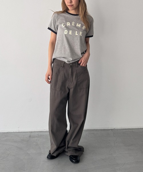 CANAL JEAN(キャナルジーン)の「El mar CREME DELE リンガーTシャツ(Tシャツ/カットソー・レディース・クリーム/ホワイト/グレー・ONE SIZE)」の6枚目の写真