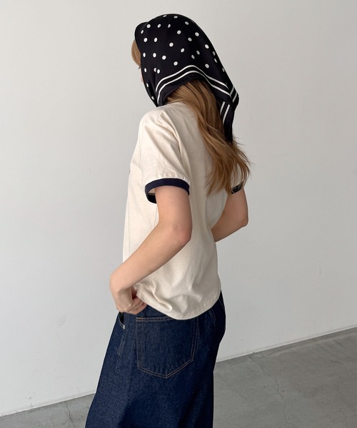 CANAL JEAN(キャナルジーン)の「El mar CREME DELE リンガーTシャツ(Tシャツ/カットソー・レディース・クリーム/ホワイト/グレー・ONE SIZE)」の10枚目の写真