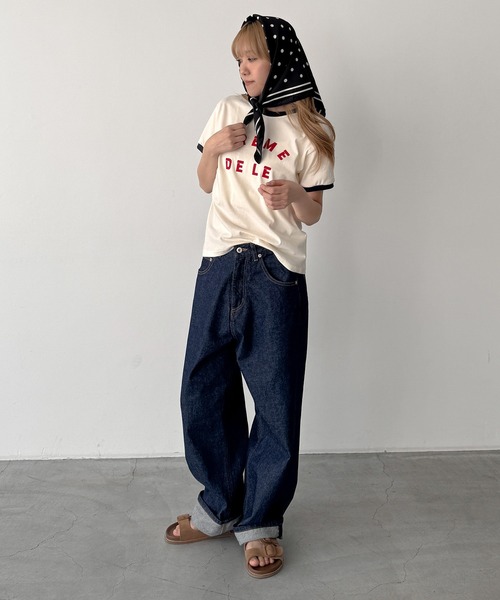 CANAL JEAN(キャナルジーン)の「El mar CREME DELE リンガーTシャツ(Tシャツ/カットソー・レディース・クリーム/ホワイト/グレー・ONE SIZE)」の11枚目の写真