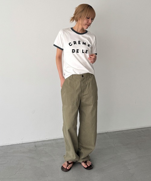 CANAL JEAN(キャナルジーン)の「El mar CREME DELE リンガーTシャツ(Tシャツ/カットソー・レディース・クリーム/ホワイト/グレー・ONE SIZE)」の9枚目の写真