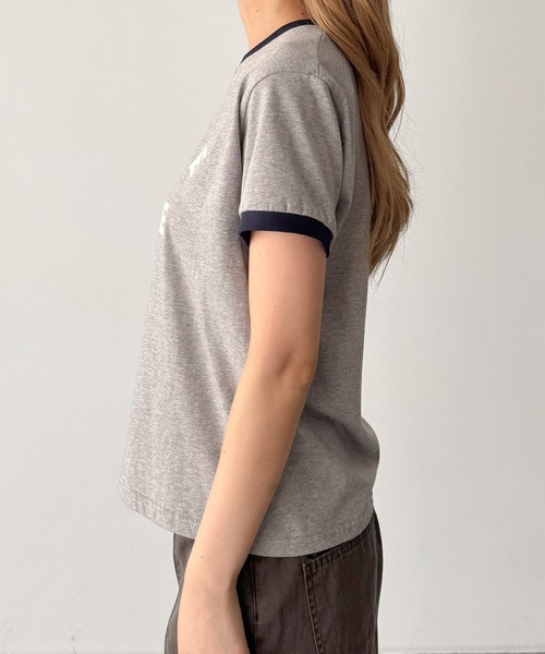 CANAL JEAN(キャナルジーン)の「El mar CREME DELE リンガーTシャツ(Tシャツ/カットソー・レディース・クリーム/ホワイト/グレー・ONE SIZE)」の13枚目の写真