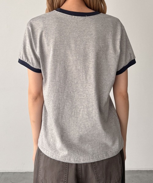 CANAL JEAN(キャナルジーン)の「El mar CREME DELE リンガーTシャツ(Tシャツ/カットソー・レディース・クリーム/ホワイト/グレー・ONE SIZE)」の14枚目の写真