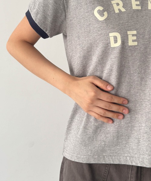 CANAL JEAN(キャナルジーン)の「El mar CREME DELE リンガーTシャツ(Tシャツ/カットソー・レディース・クリーム/ホワイト/グレー・ONE SIZE)」の16枚目の写真
