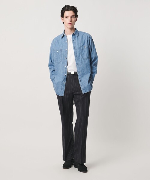 UNITED ARROWS（ユナイテッドアローズ）の「デニム オーバーシャツ「 SLOW &　」（シャツ/ブラウス・メンズ・ライトブルー・M/L/XL/S）」の6枚目の写真