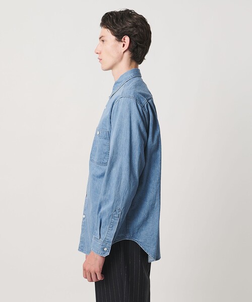 UNITED ARROWS（ユナイテッドアローズ）の「デニム オーバーシャツ「 SLOW &　」（シャツ/ブラウス・メンズ・ライトブルー・M/L/XL/S）」の8枚目の写真