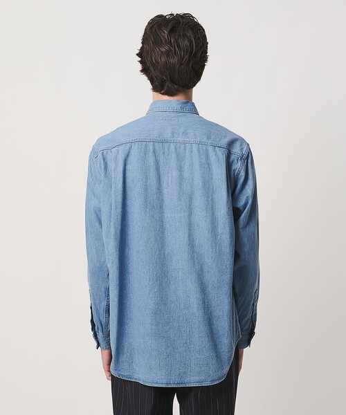 UNITED ARROWS（ユナイテッドアローズ）の「デニム オーバーシャツ「 SLOW &　」（シャツ/ブラウス・メンズ・ライトブルー・M/L/XL/S）」の9枚目の写真
