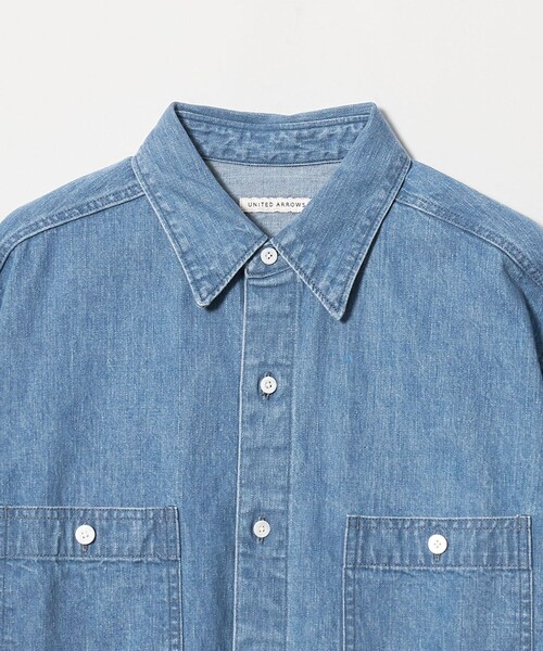 UNITED ARROWS（ユナイテッドアローズ）の「デニム オーバーシャツ「 SLOW &　」（シャツ/ブラウス・メンズ・ライトブルー・M/L/XL/S）」の12枚目の写真