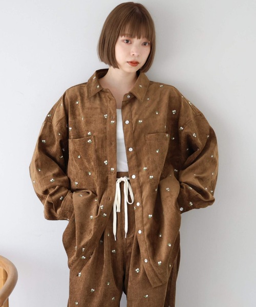 tiptop(ティップトップ)の「コーデュロイ花刺繍シャツジャケット(シャツ/ブラウス・レディース・ブラウン/アイボリー・FREE)」の17枚目の写真