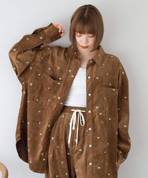 tiptop(ティップトップ)の「コーデュロイ花刺繍シャツジャケット(シャツ/ブラウス・レディース・ブラウン/アイボリー・FREE)」の18枚目の写真