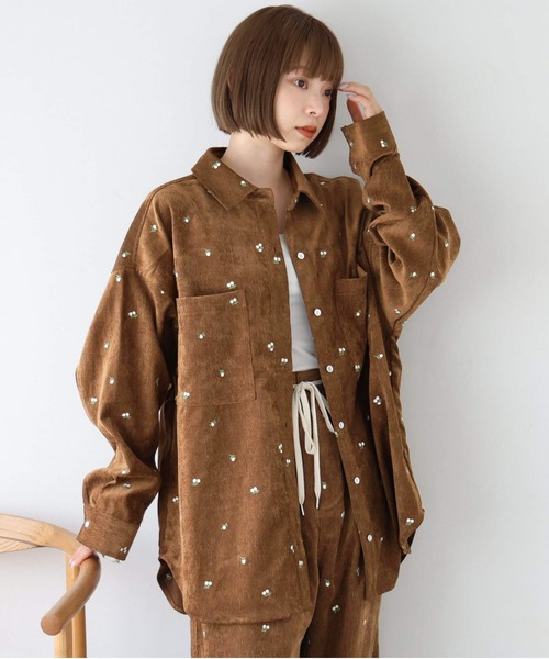 tiptop(ティップトップ)の「コーデュロイ花刺繍シャツジャケット(シャツ/ブラウス・レディース・ブラウン/アイボリー・FREE)」の19枚目の写真