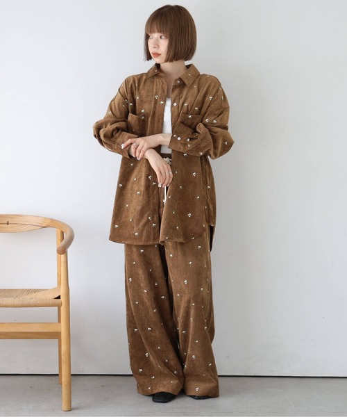 tiptop(ティップトップ)の「コーデュロイ花刺繍シャツジャケット(シャツ/ブラウス・レディース・ブラウン/アイボリー・FREE)」の21枚目の写真