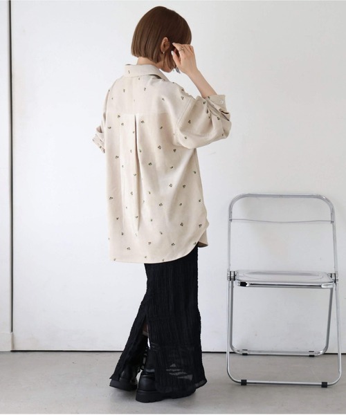 tiptop(ティップトップ)の「コーデュロイ花刺繍シャツジャケット(シャツ/ブラウス・レディース・ブラウン/アイボリー・FREE)」の11枚目の写真
