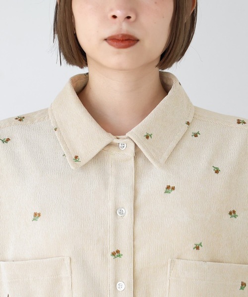tiptop(ティップトップ)の「コーデュロイ花刺繍シャツジャケット(シャツ/ブラウス・レディース・ブラウン/アイボリー・FREE)」の12枚目の写真