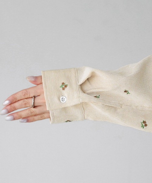 tiptop(ティップトップ)の「コーデュロイ花刺繍シャツジャケット(シャツ/ブラウス・レディース・ブラウン/アイボリー・FREE)」の14枚目の写真