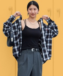 U.S. POLO ASSN. | U.S. POLO ASSN./ユーエスポロアッスン ワンポイント刺繍 チェックネルシャツ ラウンドヘム レギュラーカラー カジュアル 2026年秋冬 秋服(シャツ/ブラウス)