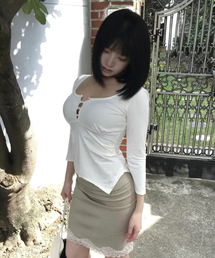アリンシルキー スリムトップ [アイボリー]